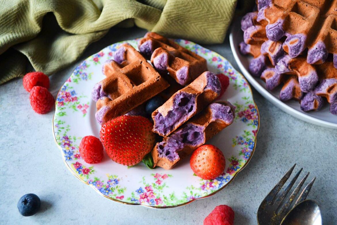 Ube Mochi Waffles