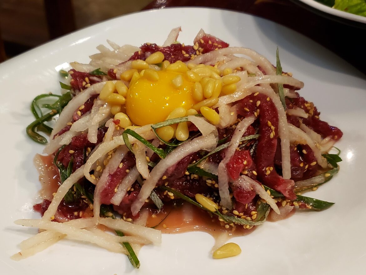 육회!!! I like my beef and eggs raw.