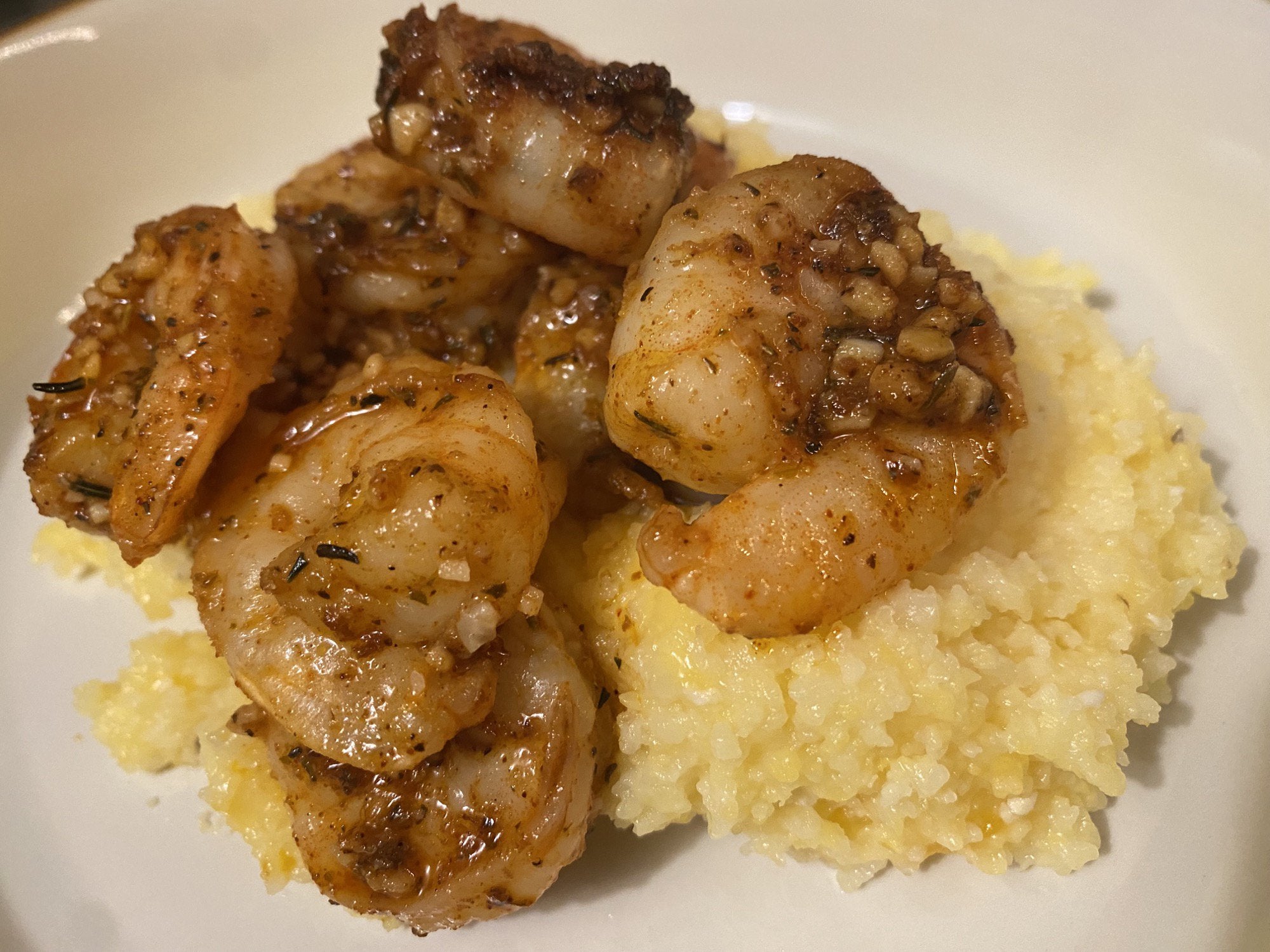Cajun shrimp and cheesy grits Dining and Cooking