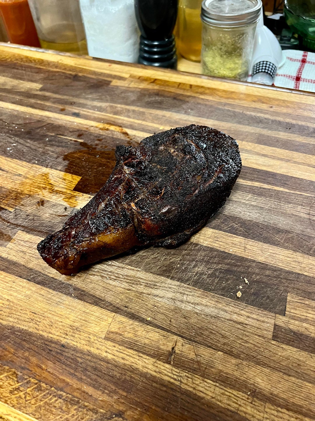 901 g 21 days aged blackened longhorn Ribeye. What do you all think