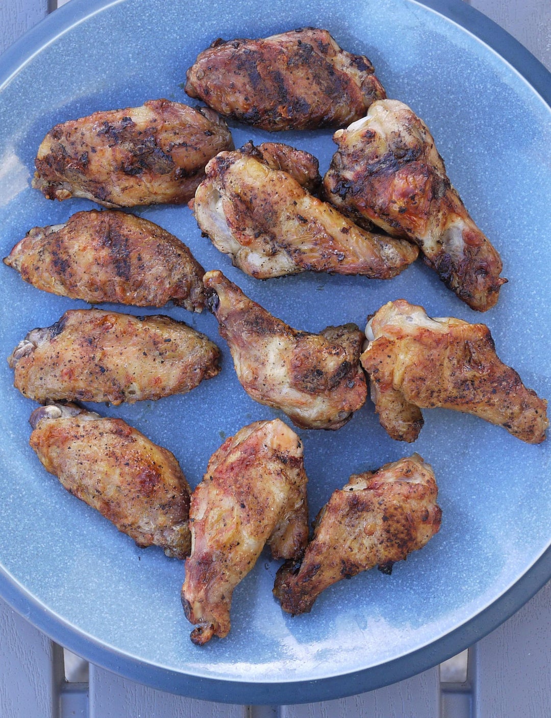 Grilled these crispy chicken wings in the big freeze (salt & pepper