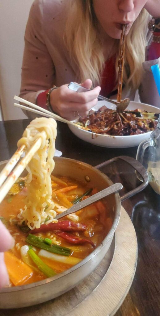 Went to Maru in Milwaukee. Very good. Wifey got black bean noodles with tofu and I got budae jjigae