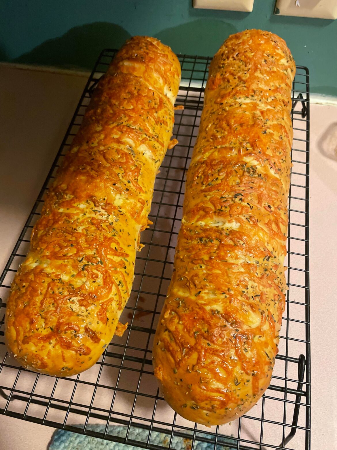 [homemade] Italian herbs and cheese bread.