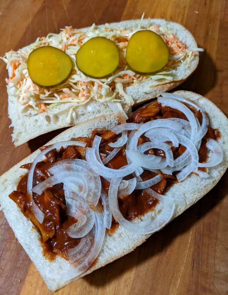 BBQ tofu & coleslaw sandwich