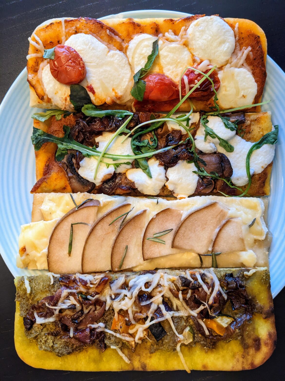 flatbread pizzas 4 ways