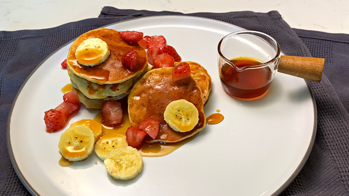 Banana Pancakes & Banana Peel Syrup