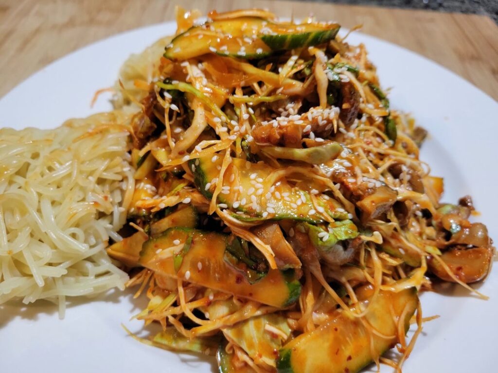 Homemade 골뱅이 쫄면 -- whelk & cold noodles