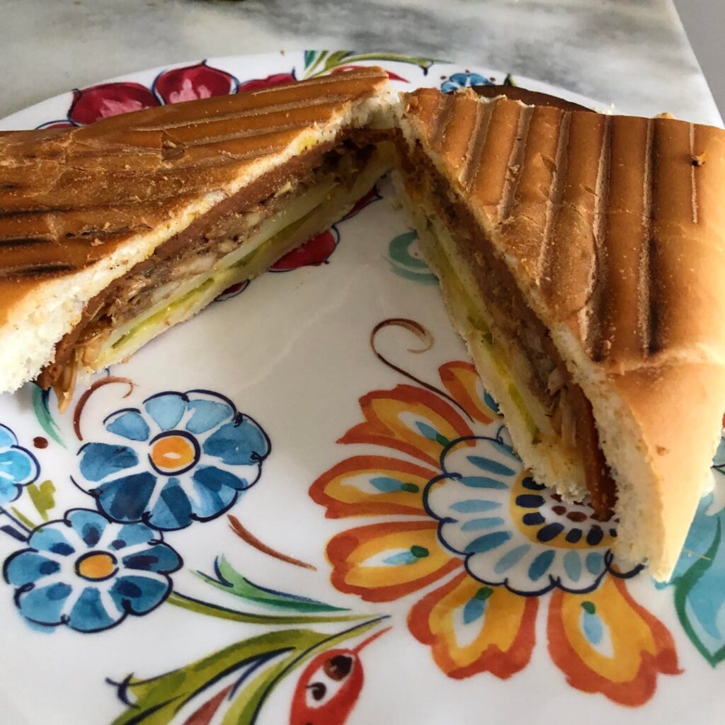Vegetarian Cuban sandwiches that my mom and I made!