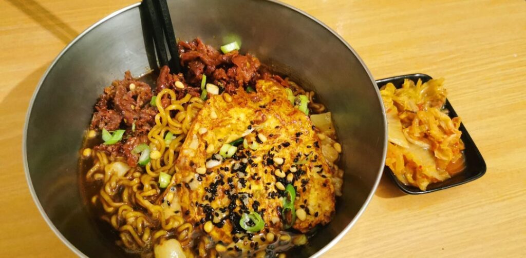 Pregnant and hungry. I used left over bulgogi marinate and carpaccio.