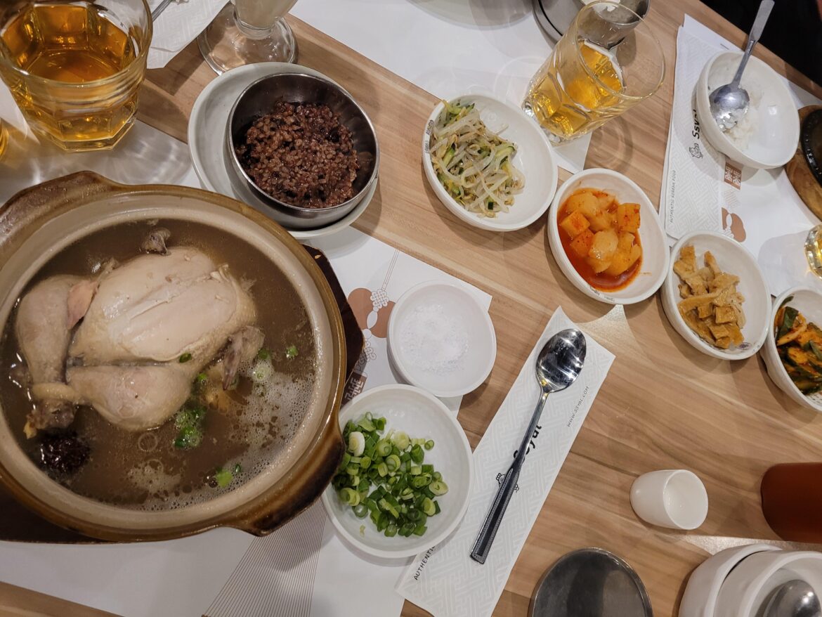 Cha-O-Reum Samgye Tang 차오름 삼계탕, Ssyal Restaurant, Chicago IL, USA. (Ginseng Chicken soup with Jujubee and medicinal herbs).