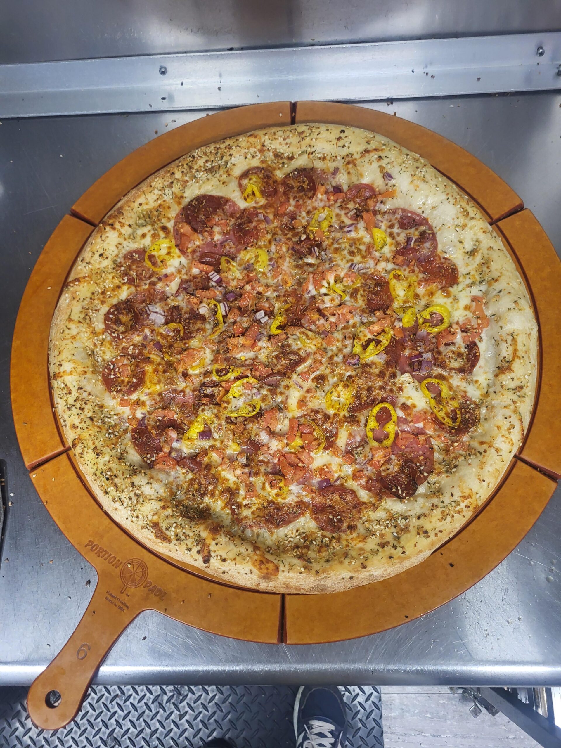 gabagool, an Italian sub on a pizza Dining and Cooking