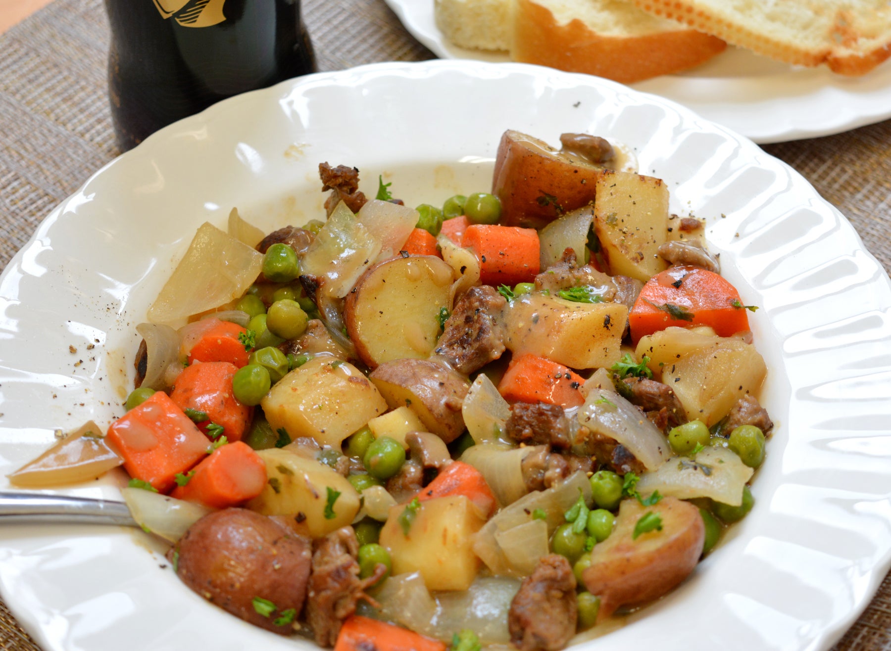 (269 cal, 19 g protein). Low cal plantbased Guinness stew. Turnips and