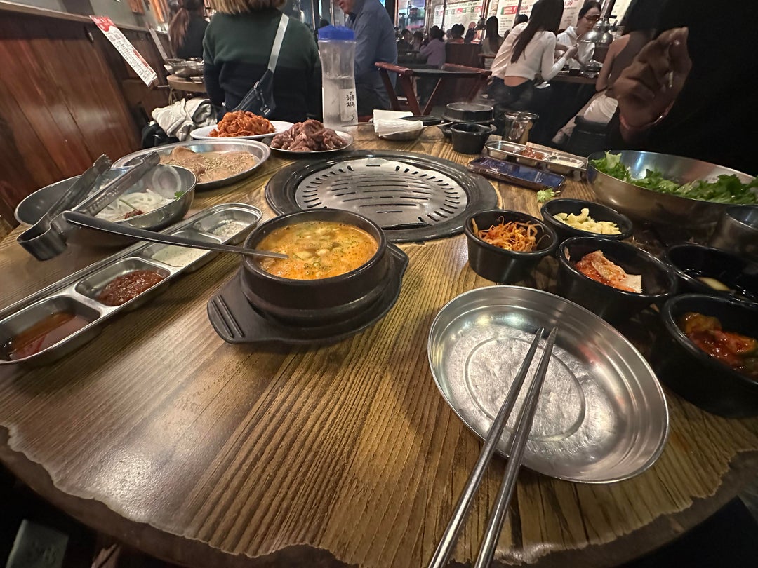 Korean BBQ in Koreatown, Los Angeles. Dining and Cooking