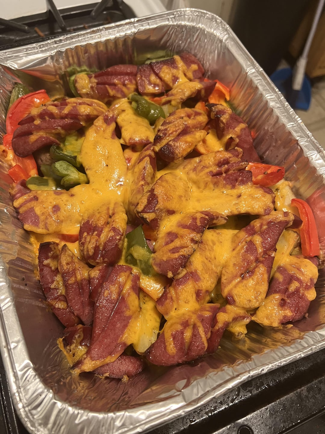Kielbasa bell pepper and potatoes Dining and Cooking