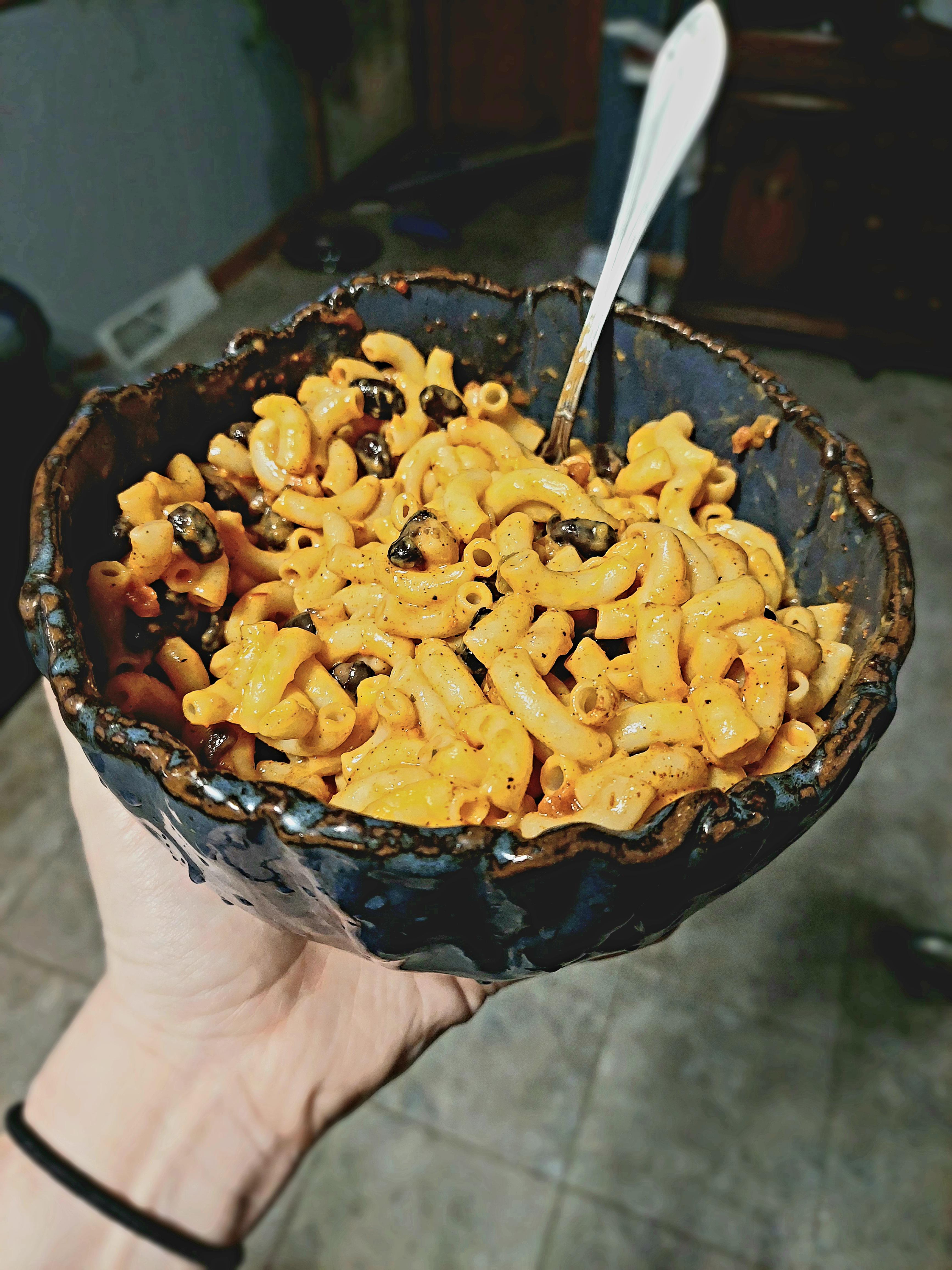 GIANT bowl of taco mac and cheese enough for two meals. about 600