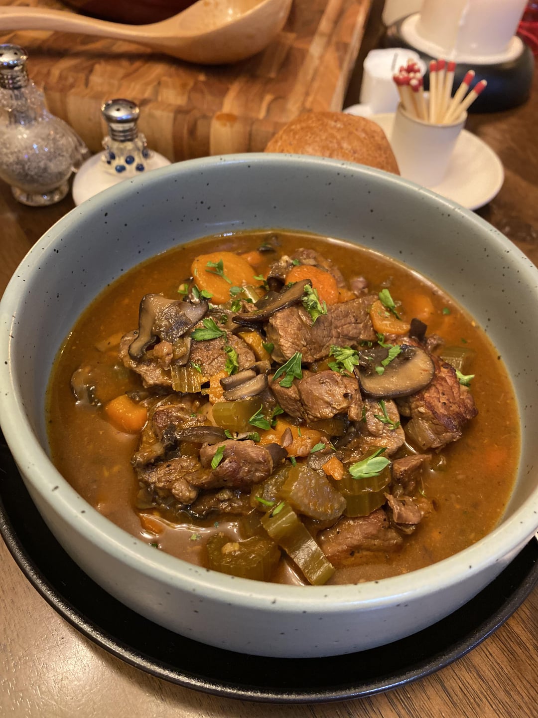 [homemade] Beef & Mushroom Stew Dining and Cooking