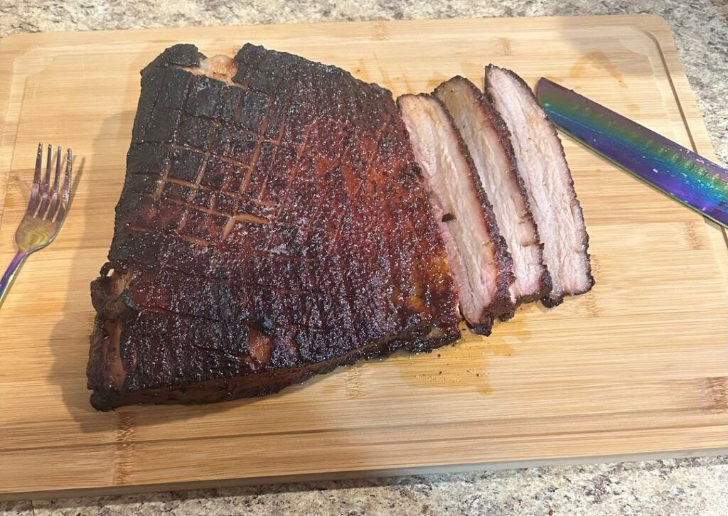 Smoked Pork Belly Sandwich With Potato Salad