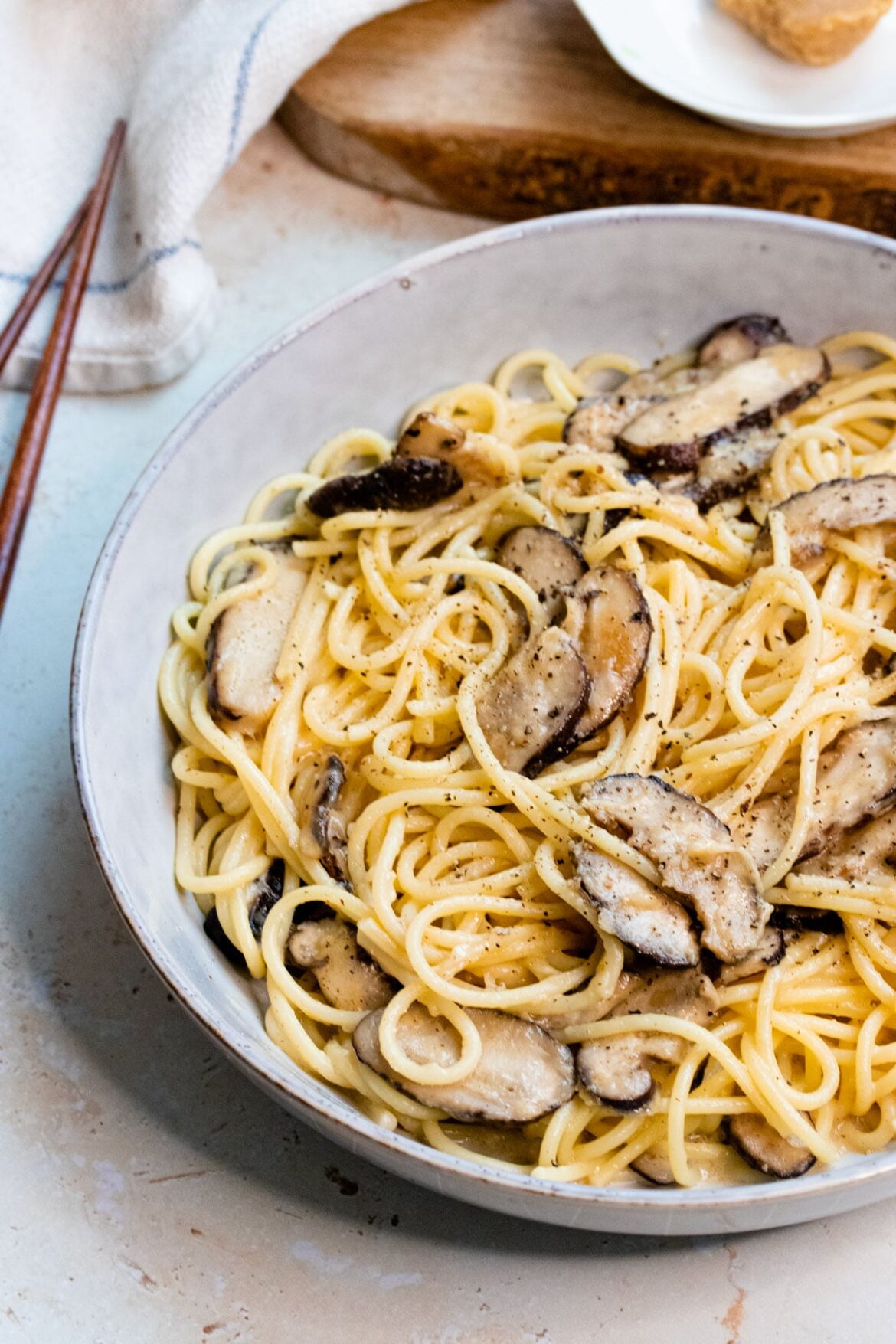 Miso Butter Shiitake Pasta