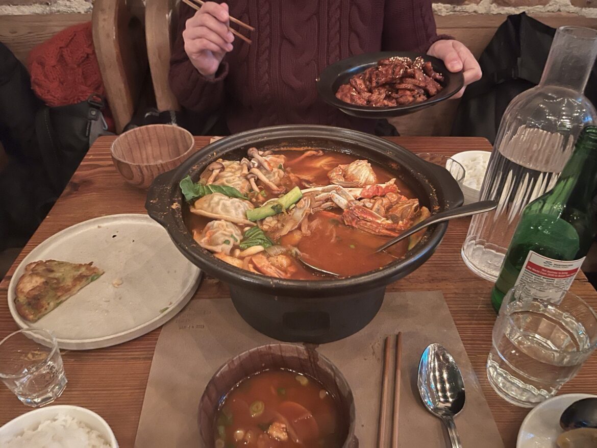 Spicy seafood hot pot tonight at Her Name Is Han in Koreatown, NYC