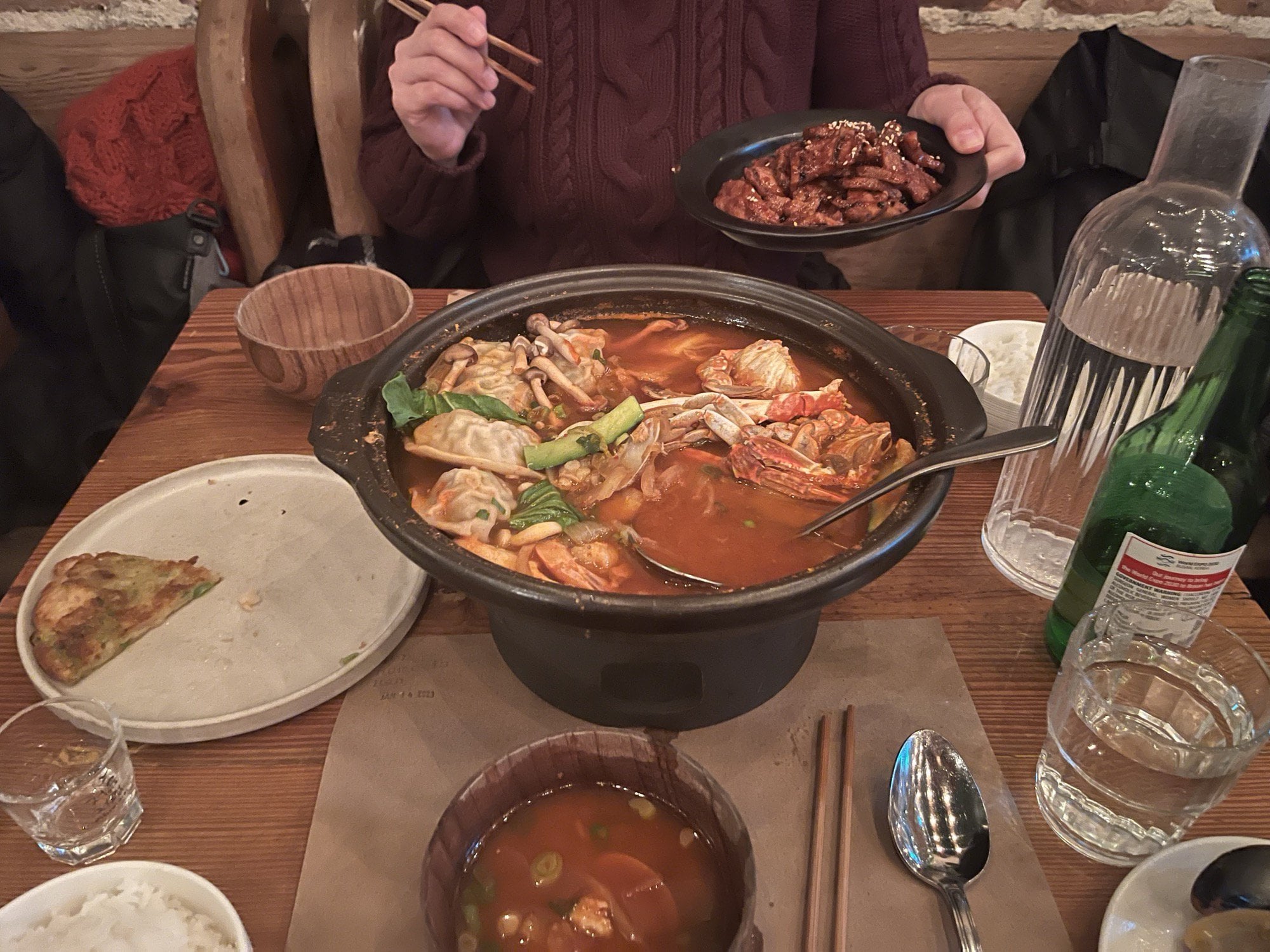 Spicy seafood hot pot tonight at Her Name Is Han in Koreatown, NYC