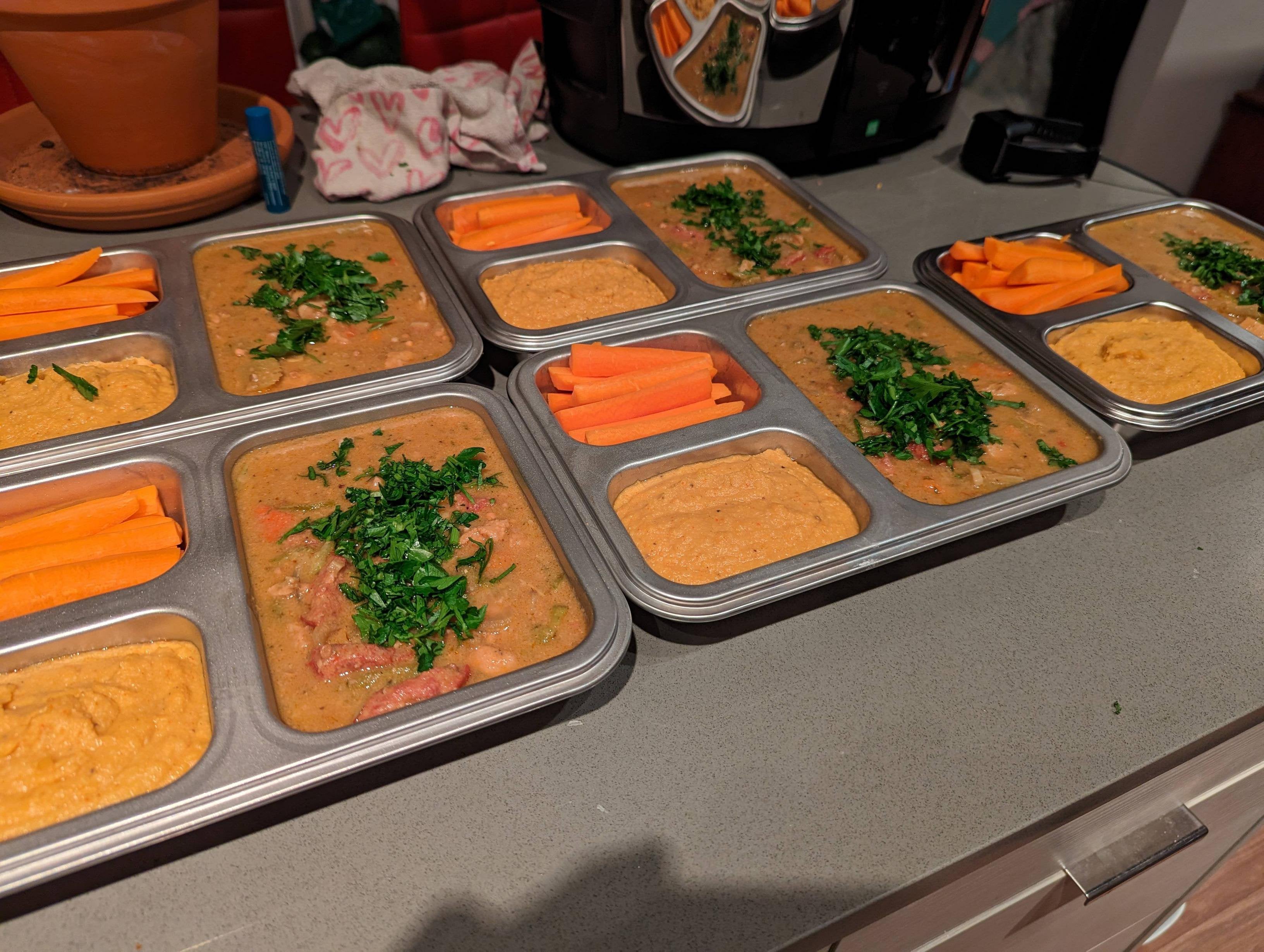 Gumbo, Hummus and yogurt. Dining and Cooking