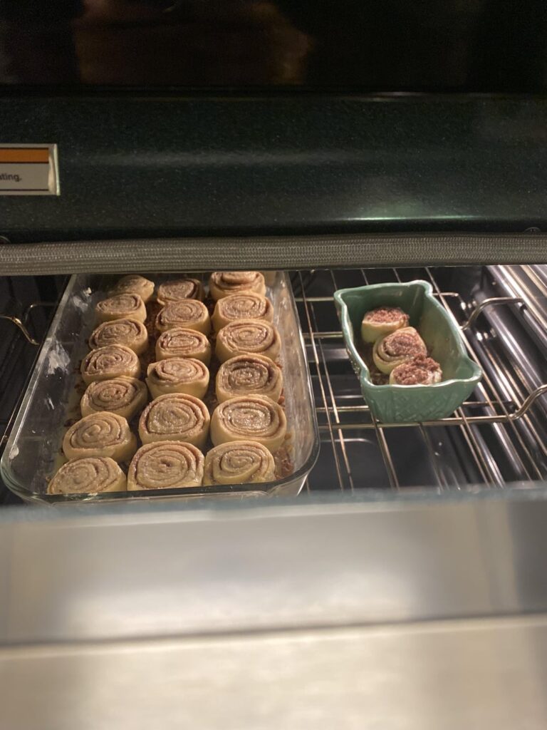 Progression of Pecan Rolls. Enriched dough. Best they’ve ever turned out!