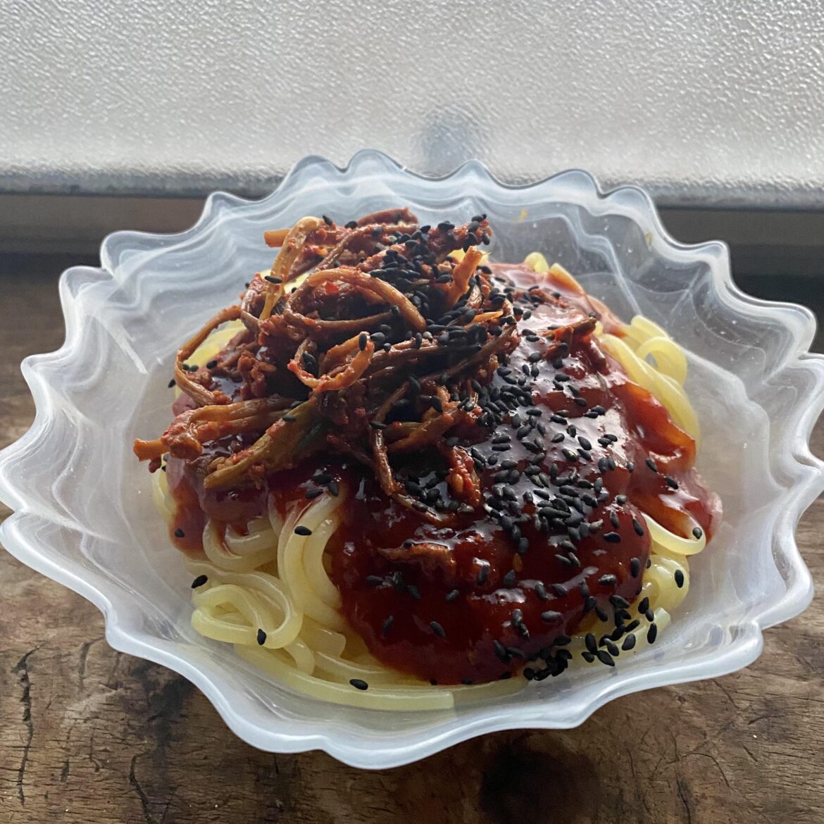 Simple Jjolmyeon w/ Sweet Potato Stem Kimchi!