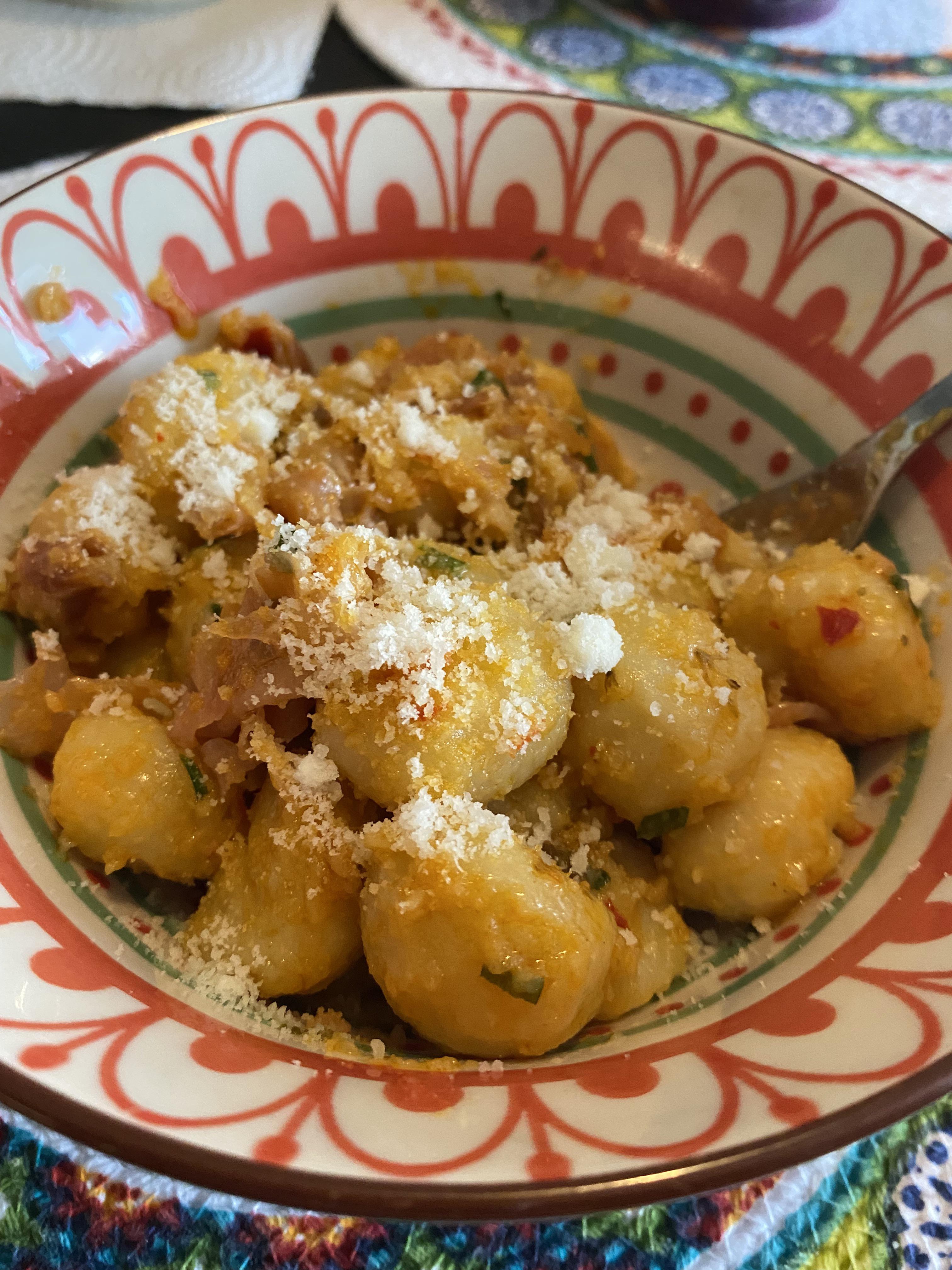 Gnocchi with prosciutto, parmesan, and Calabrian oil ! Dining and Cooking