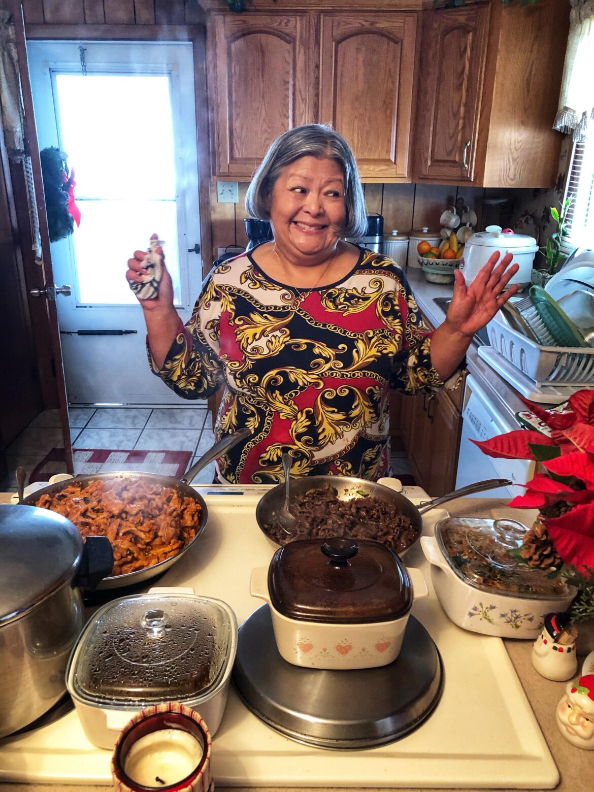 My grandmother always loves cooking a Korean feast for us!!