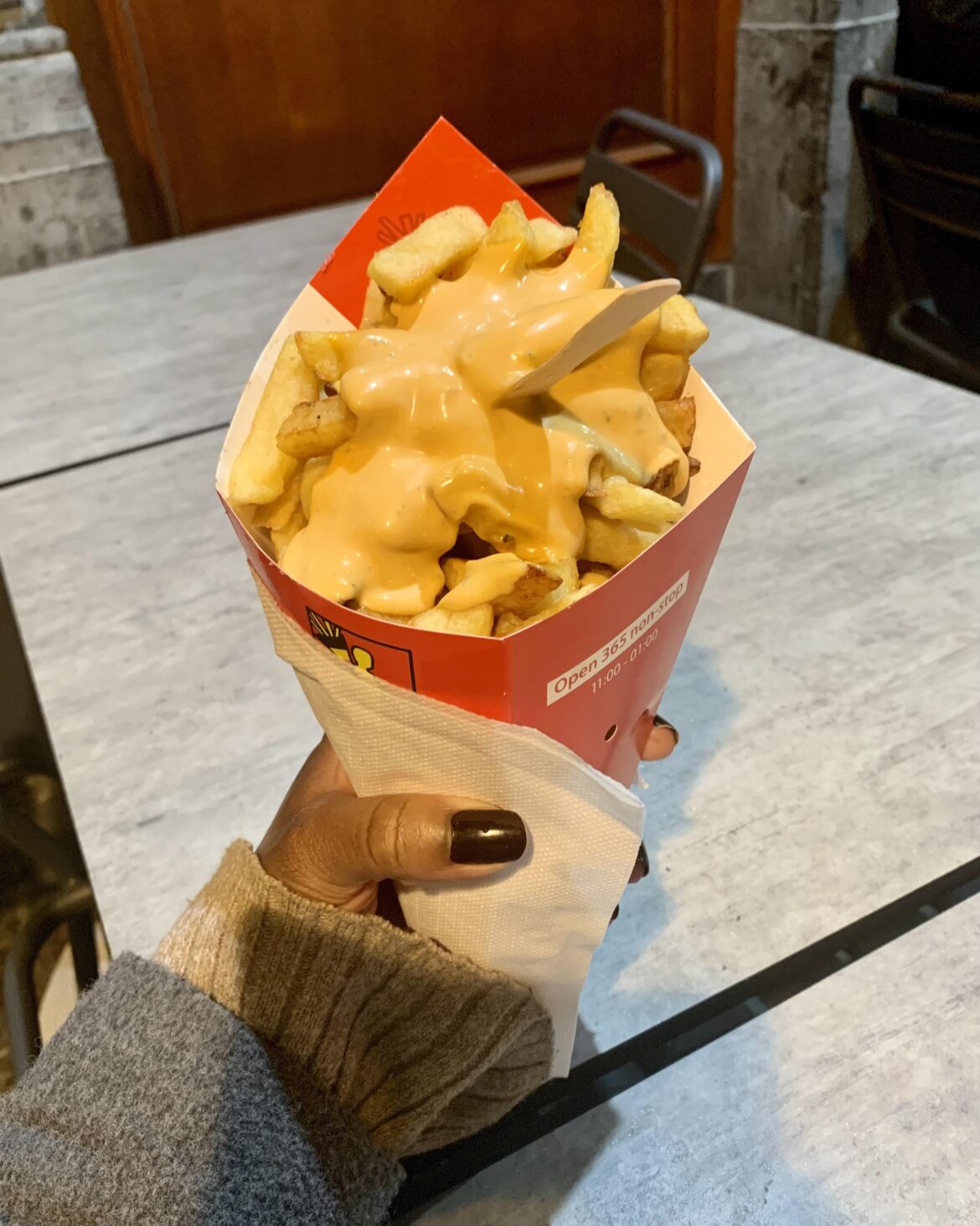 [I ate] Belgian frites w/ andalouse sauce