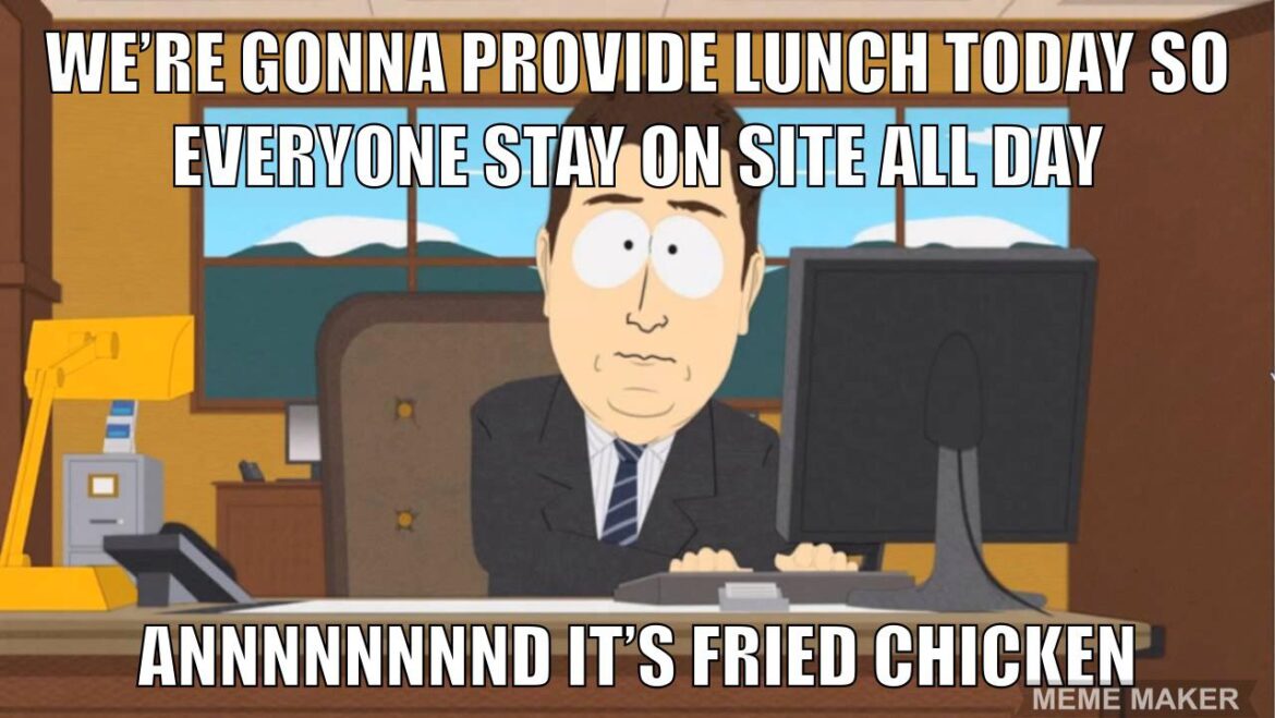 Attending an all day meeting at work