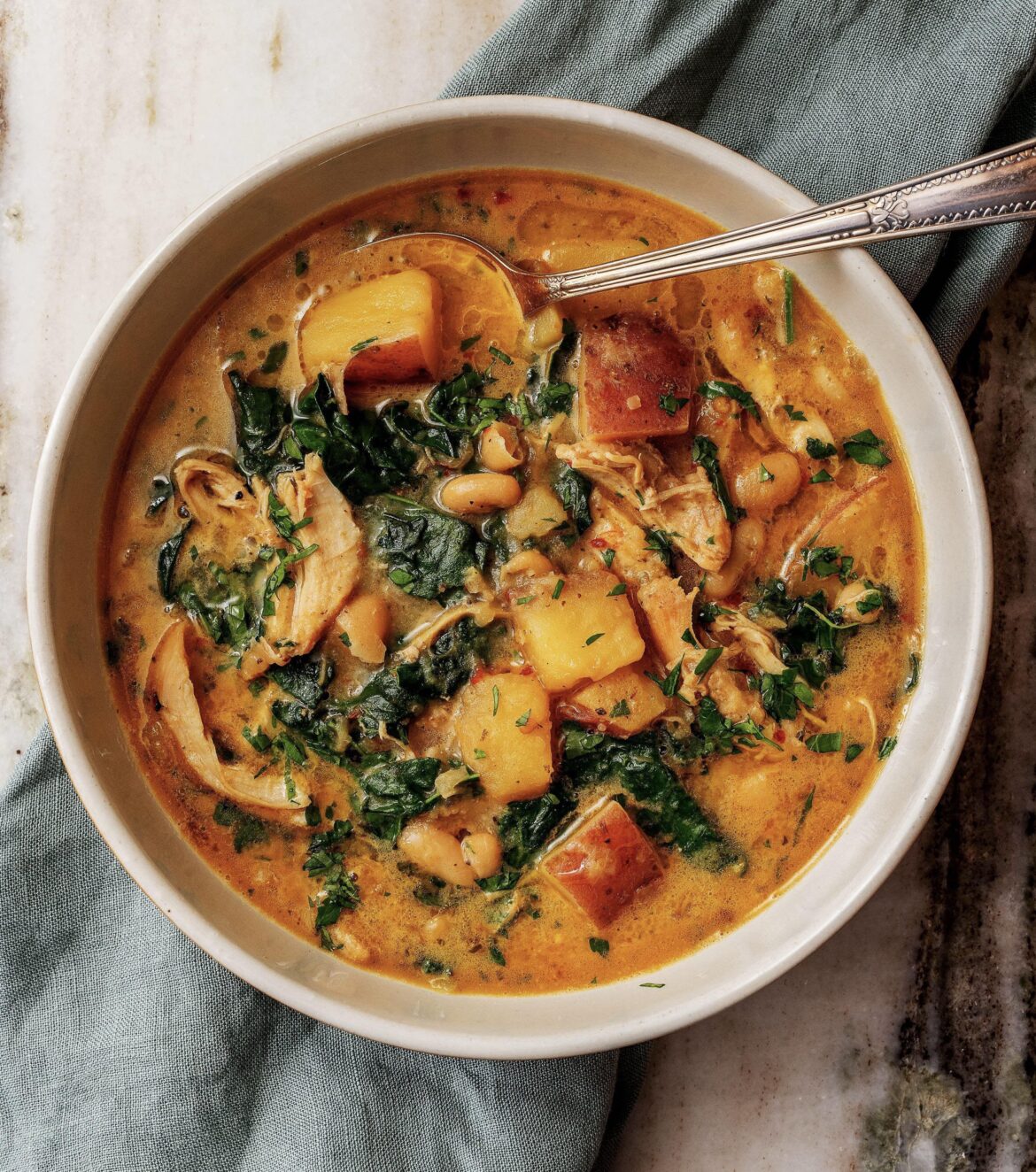 Chicken Soup with White Beans and Kale