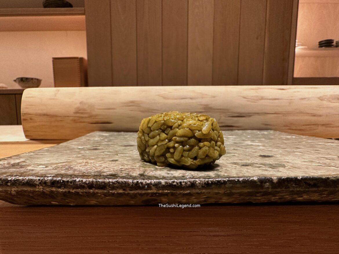 Abalone Liver Sauce Nigiri in NYC - truly unique