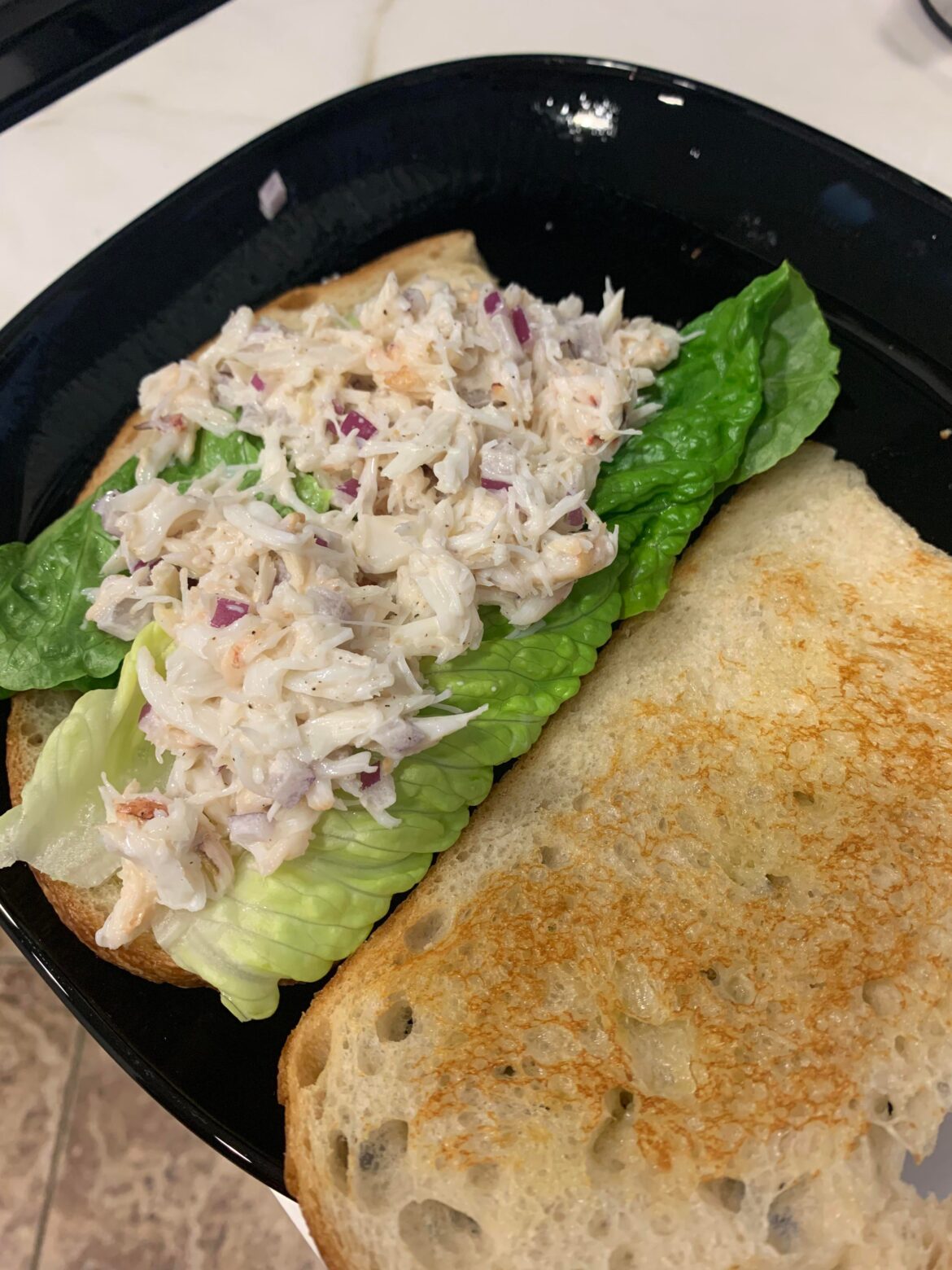 Last lunch of 2022-fresh Dungeness crab sandwich on sourdough
