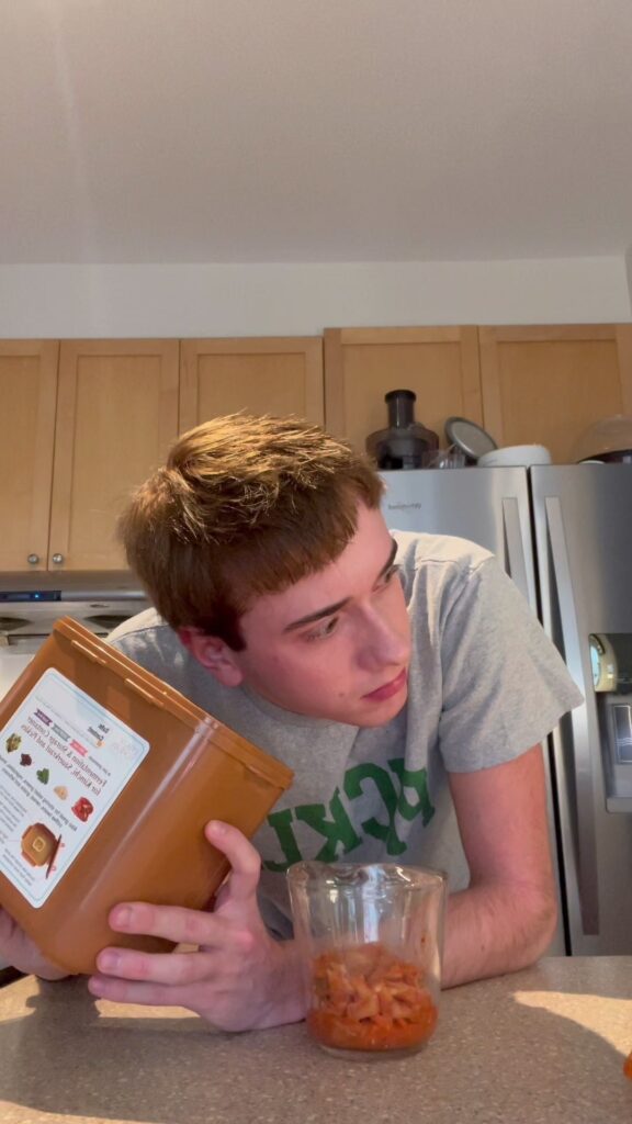 What is in his kimchi?