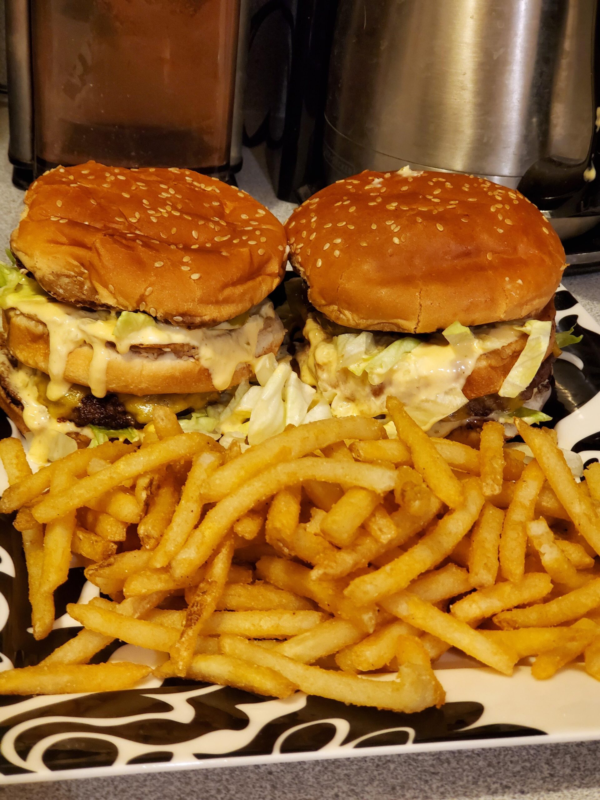 Homemade Big Macs and McDonald's Fries Dining and Cooking