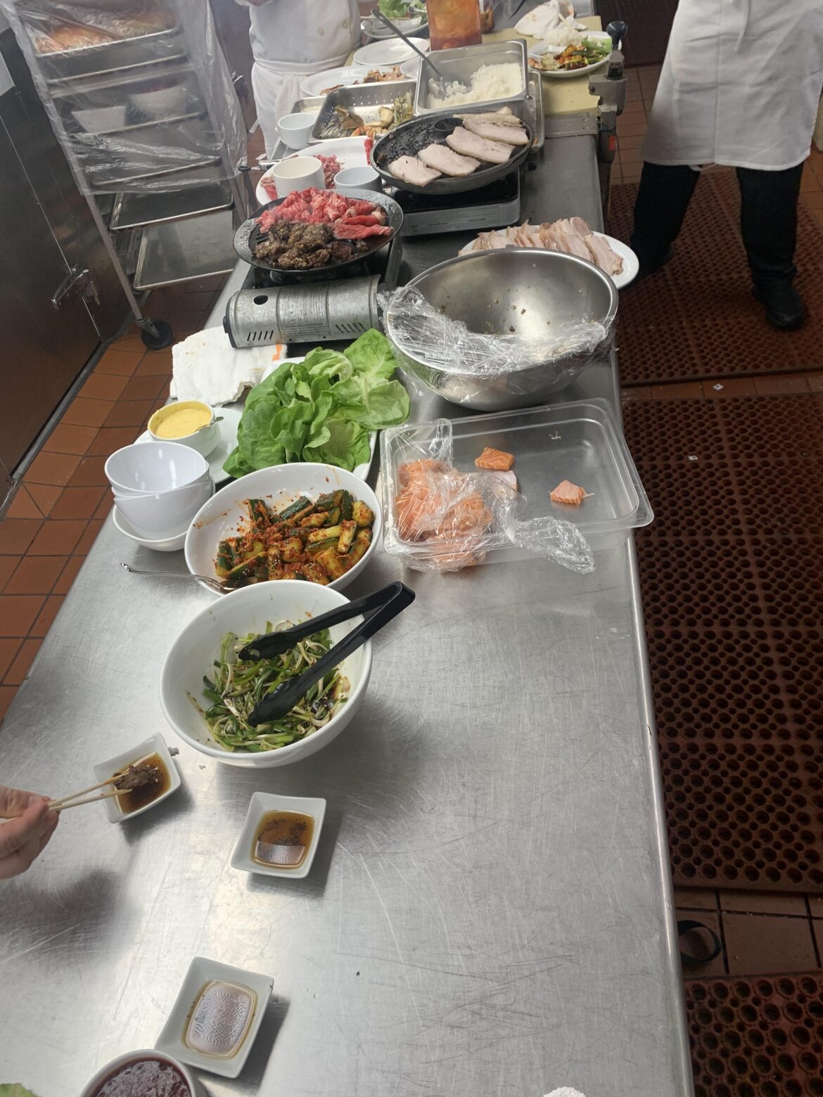 This family meal at work