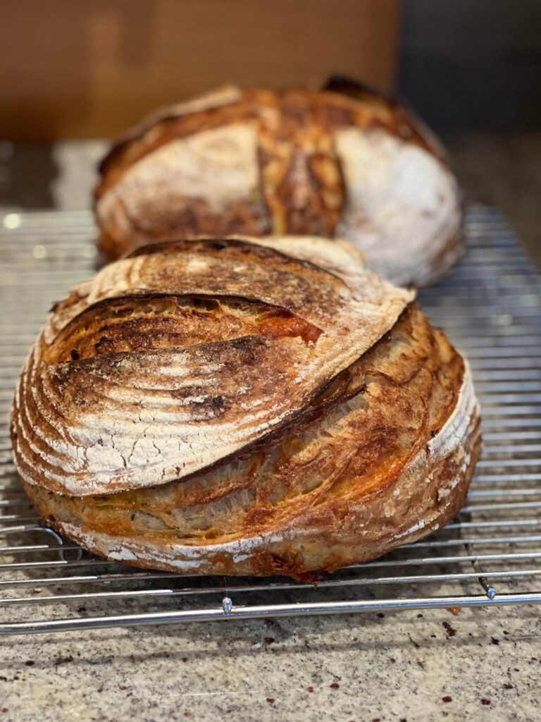 My first sourdough jalapeño-cheddar loaves