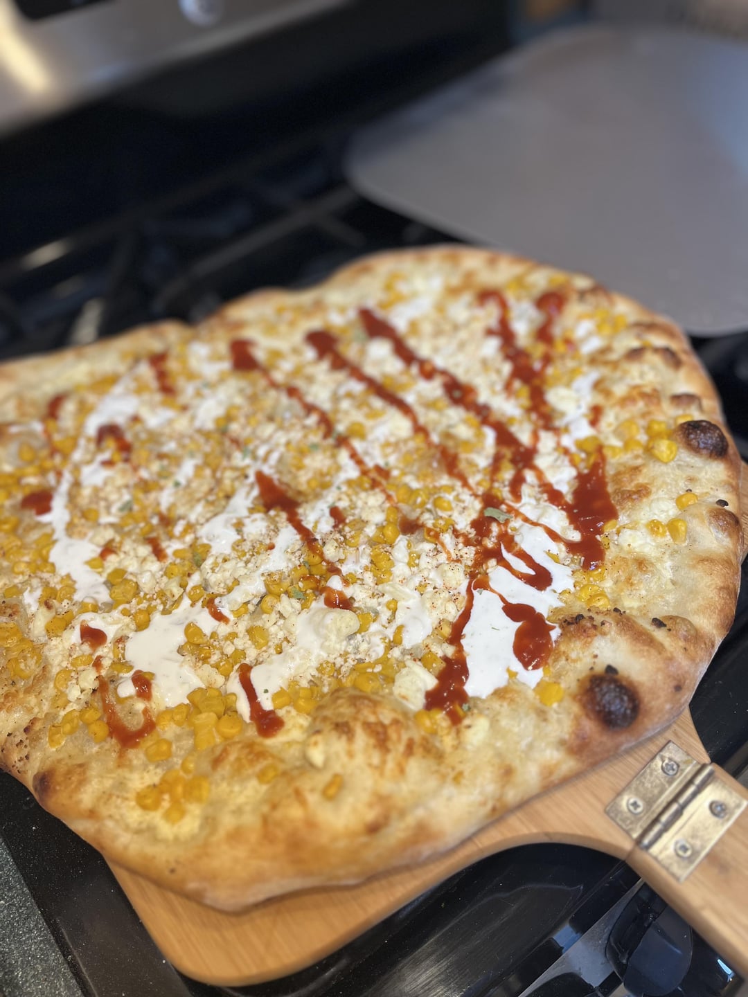 Elote Pizza 🙌🙌. Plus a plain 💎 Dining and Cooking