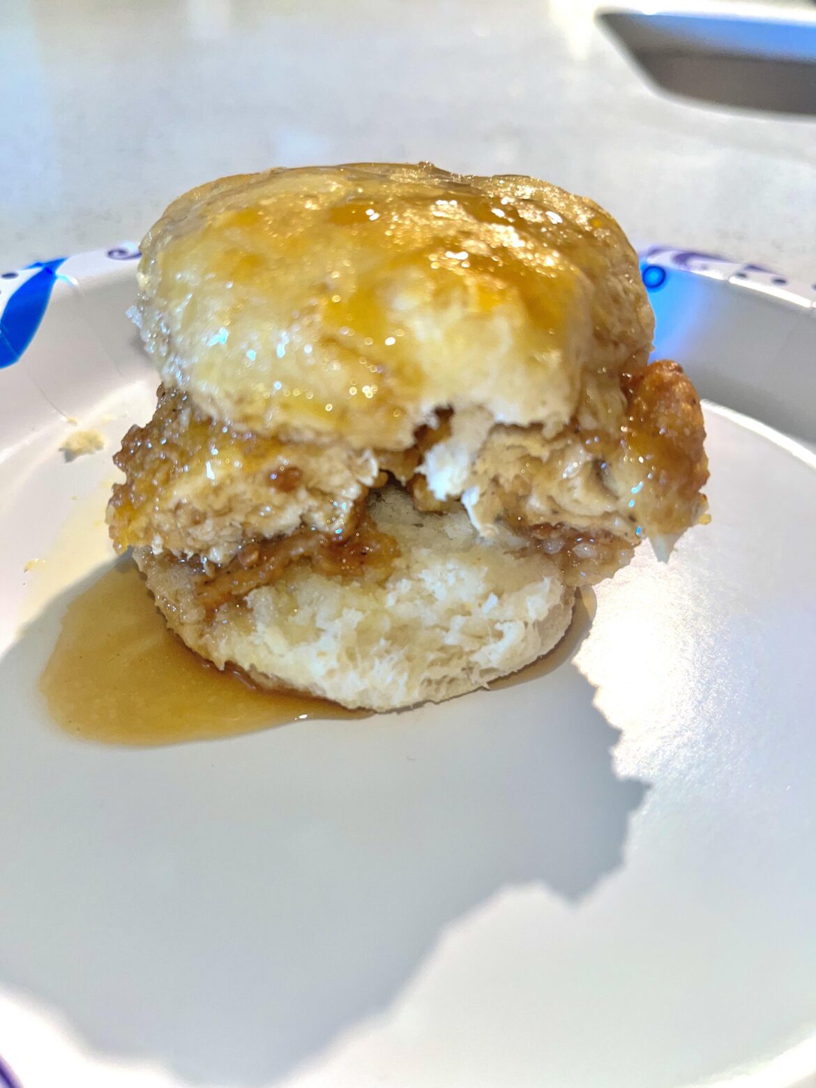 Beyond chicken honey butter biscuit sandwich