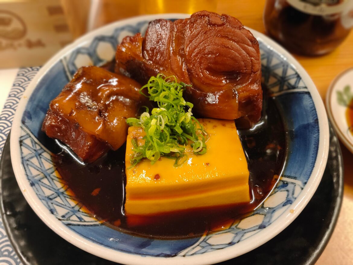Tuna tails boiled in soy sauce.