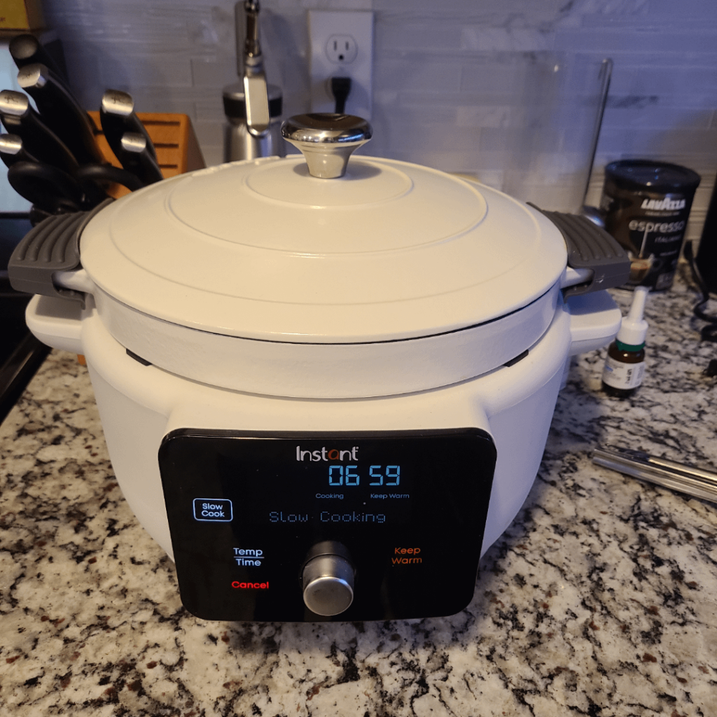 New upgrade over the holidays. Slow cooker Dutch oven style.