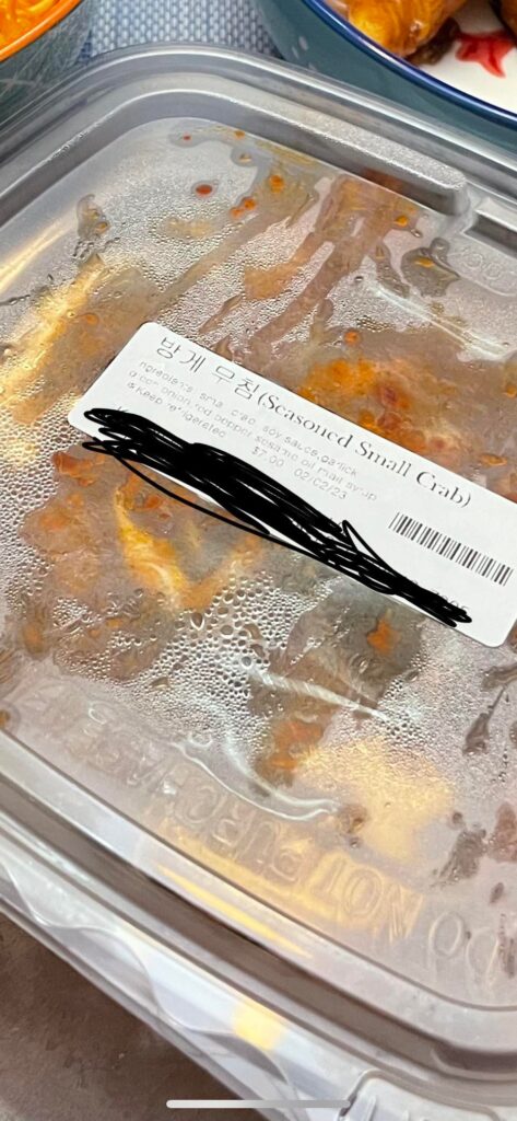 Will I get sick from eating raw marinated crab??