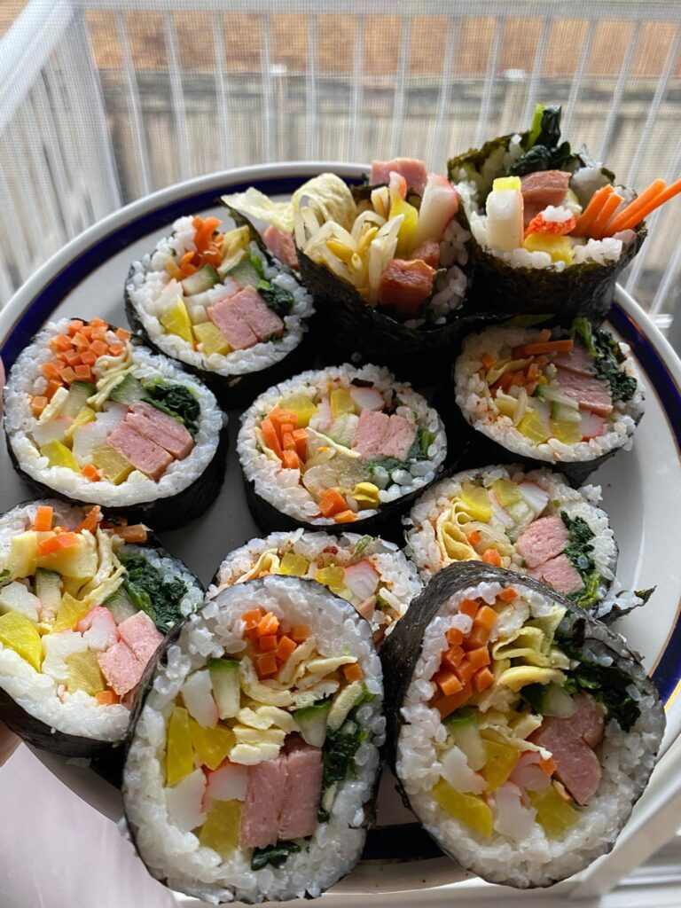 First time making Kimbap and it turned out great! So good.