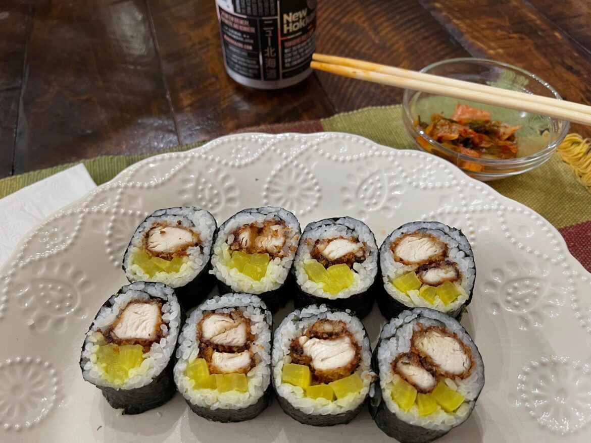 My first attempt at Dakgogi-gimbap 닭고기김밥. I used Maangchi’s recipe and it was delicious