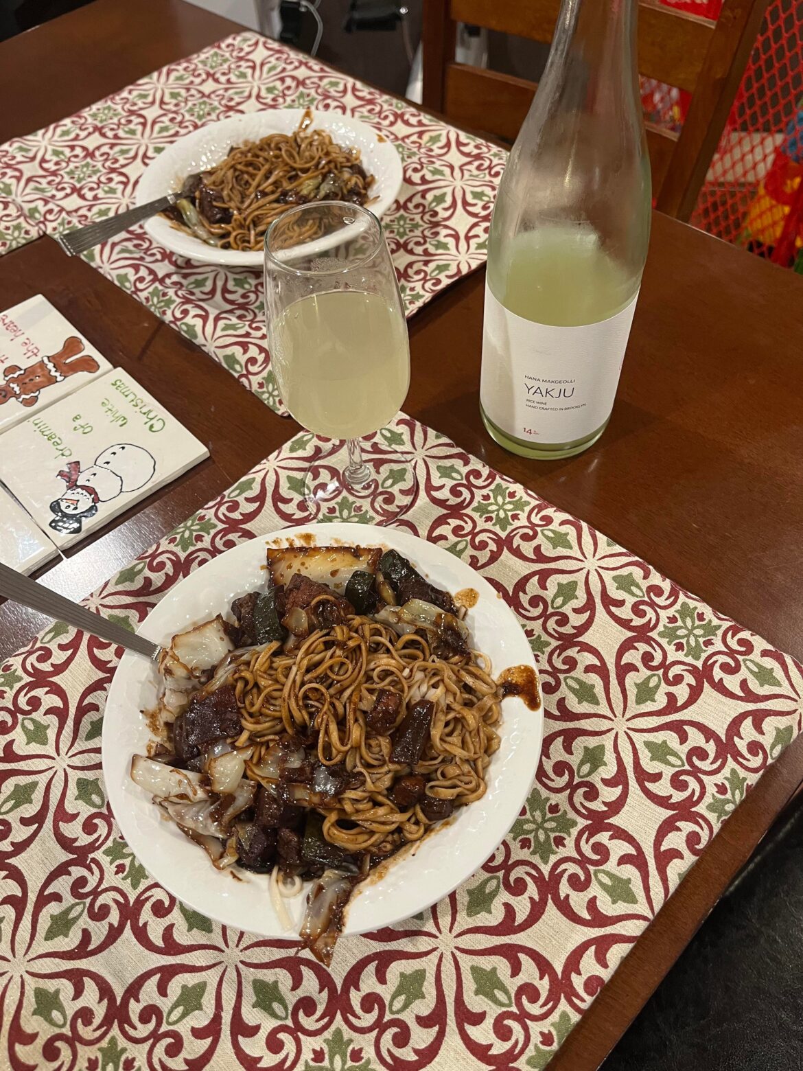 Pork belly cabbage Jajangmyeon + yakju