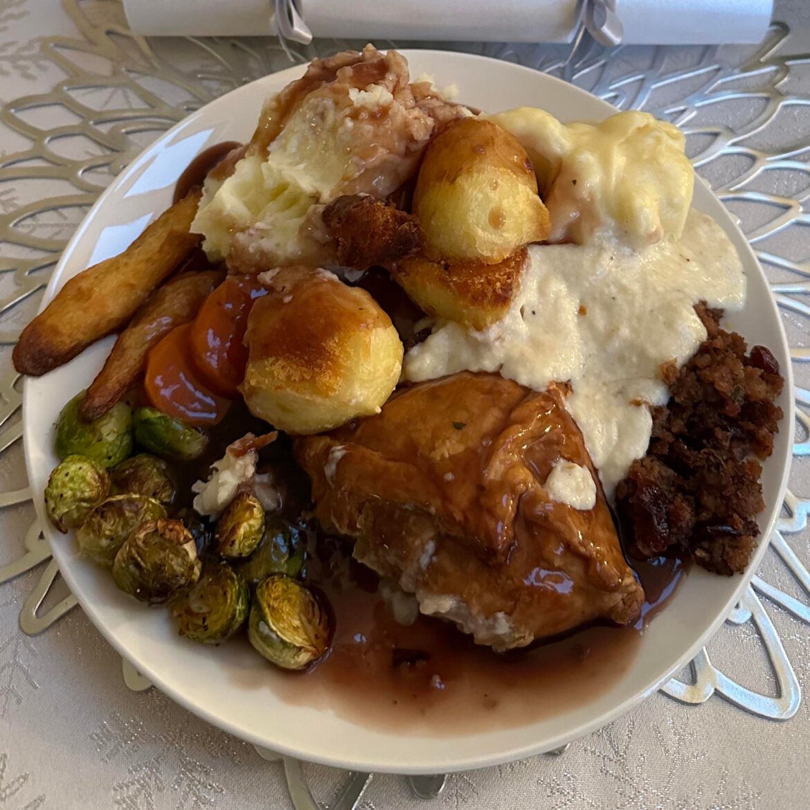 My vegetarian Christmas dinner. Recipe in comments.