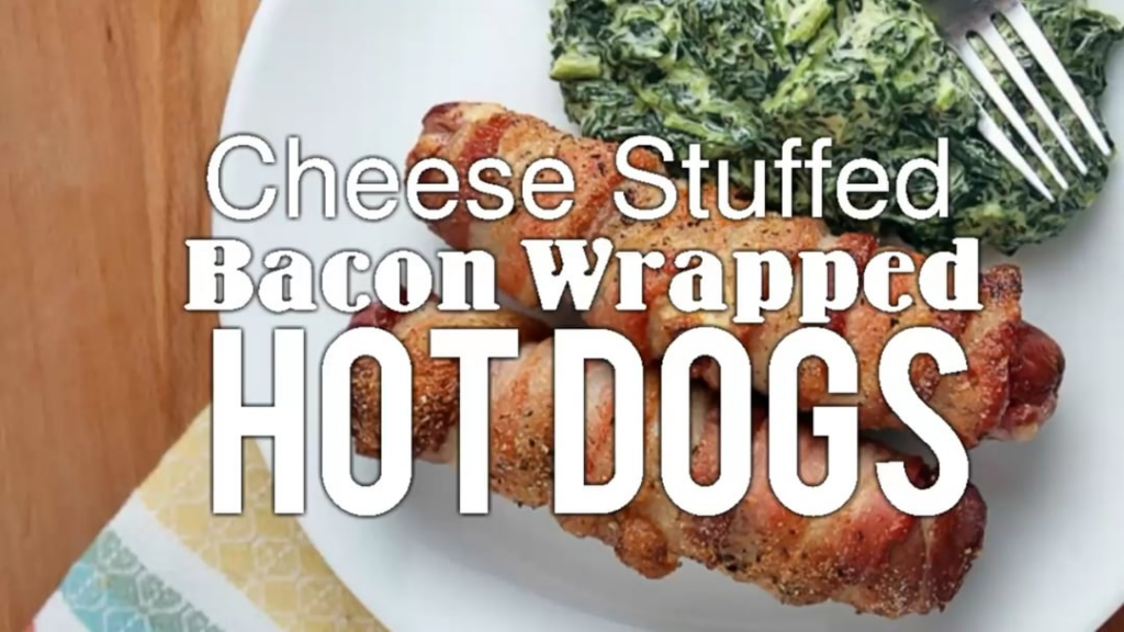 Cheese Stuffed Bacon Wrapped Hot Dogs