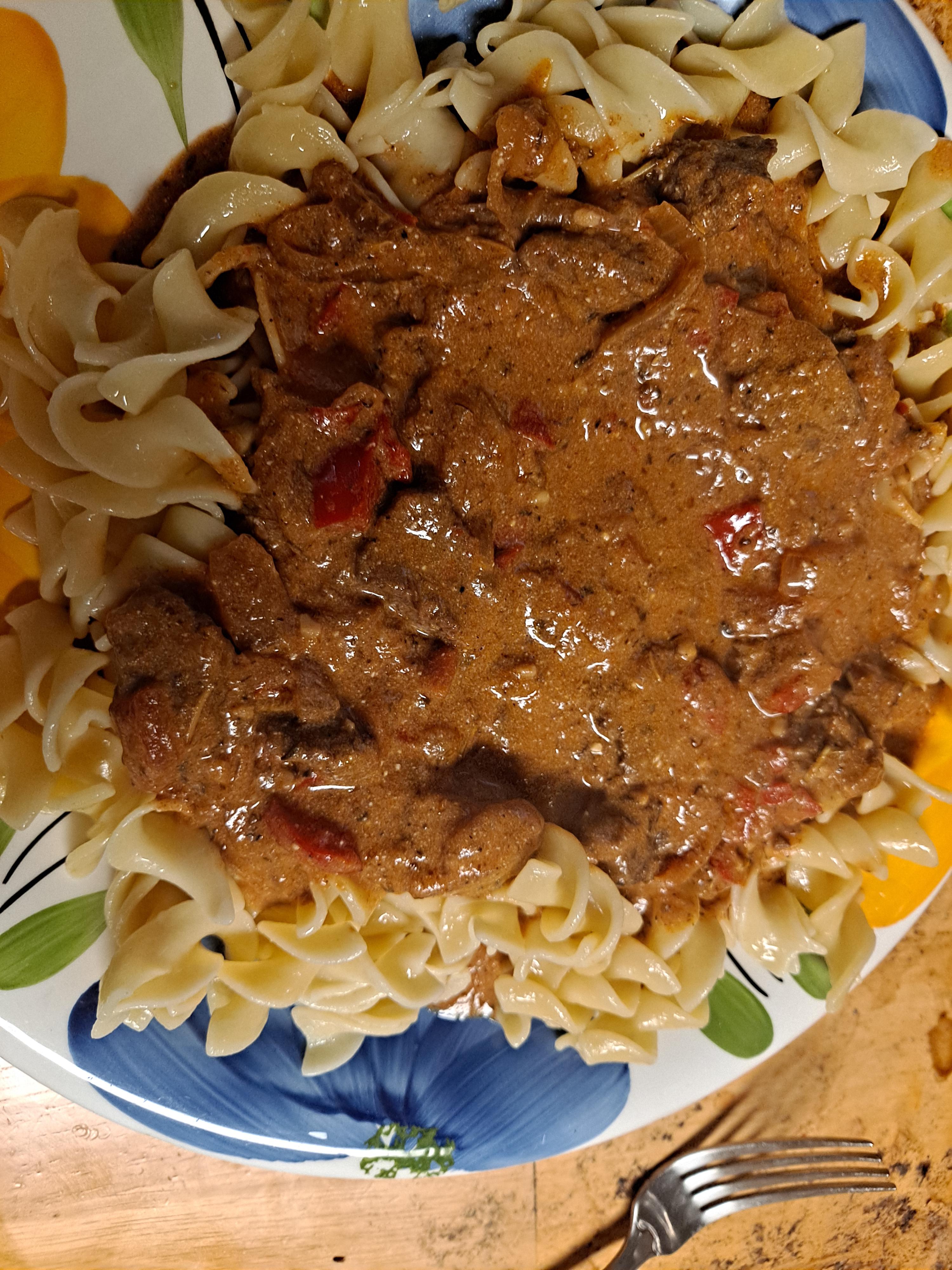 german goulash over noodles Dining and Cooking