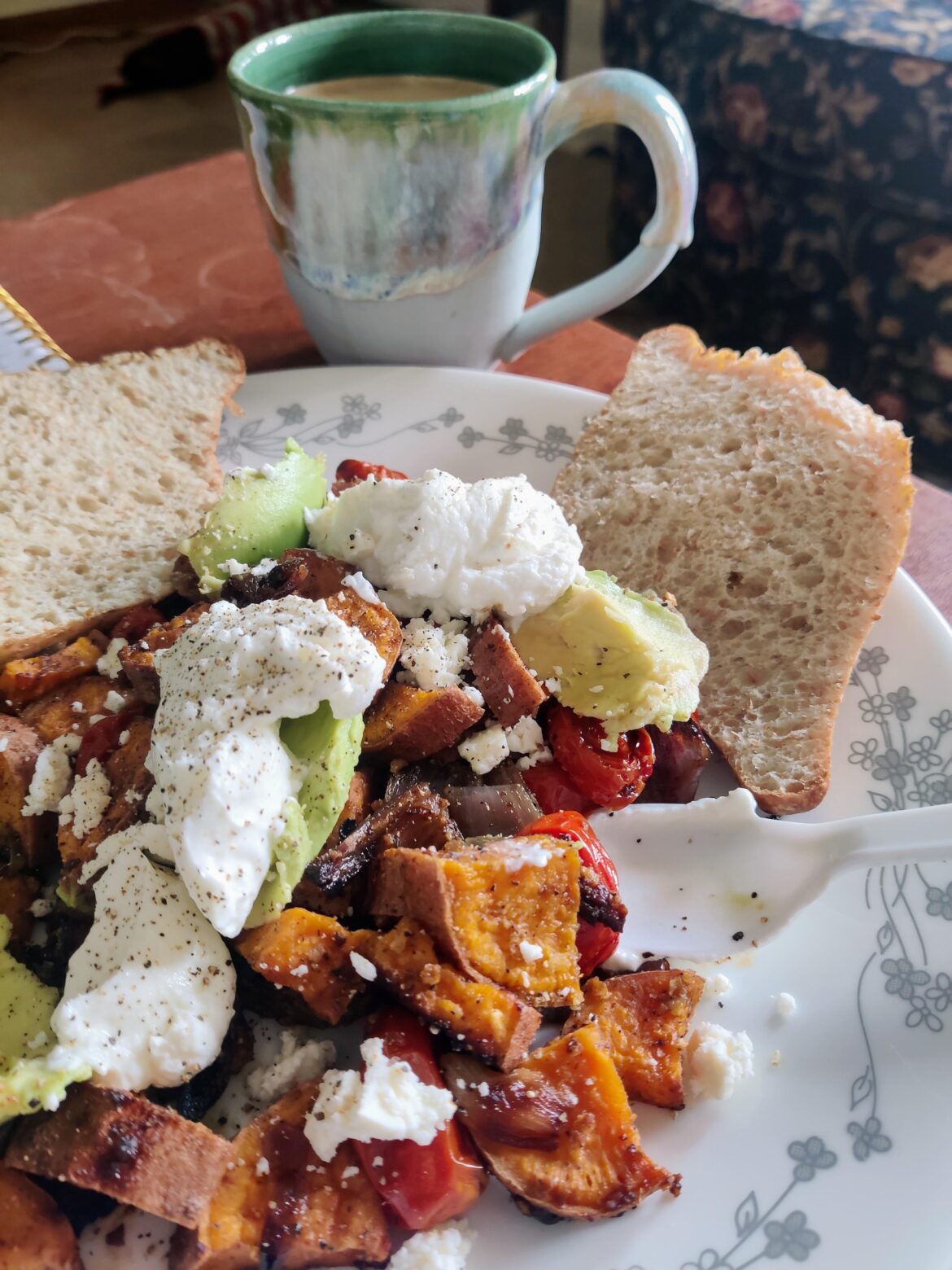 Roasted veggies w/ feta & yogurt